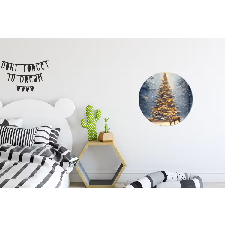 Wandcirkel - Aluminium - Kerstlicht - Woud - Hert - Donker — 5