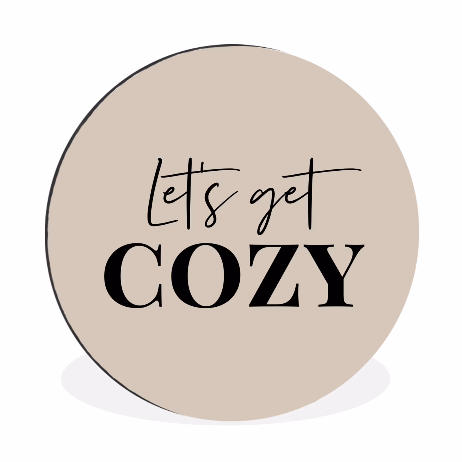 Wandcirkel - Aluminium - Beige - Winter - Quote - Cozy — 1
