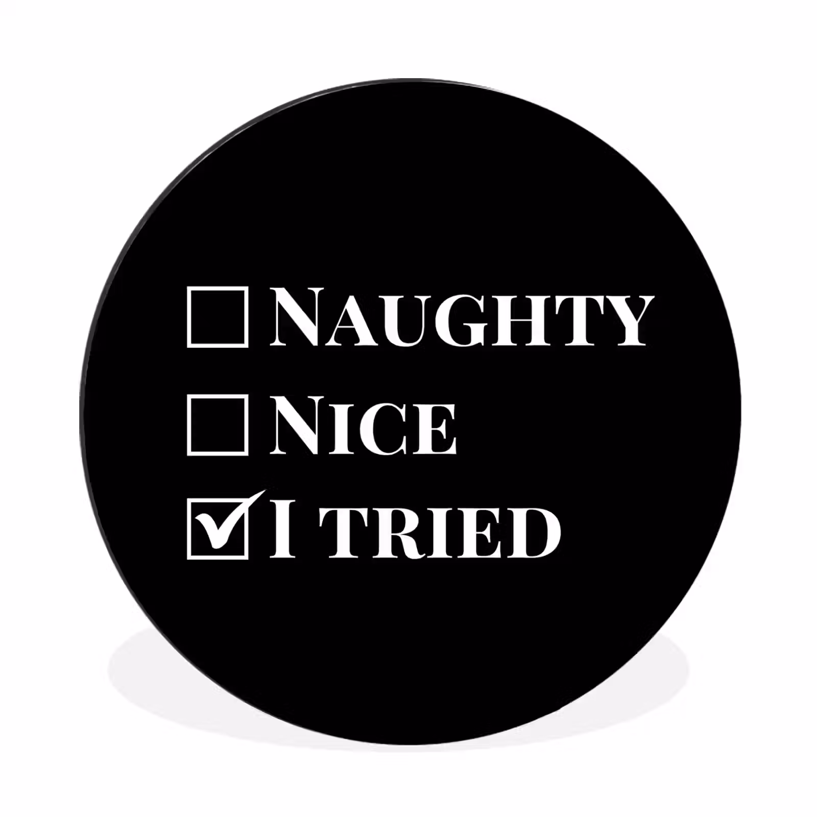 Wandcirkel - Aluminium - Kerst - Zwart - Wit - Quote - Grappig — 1