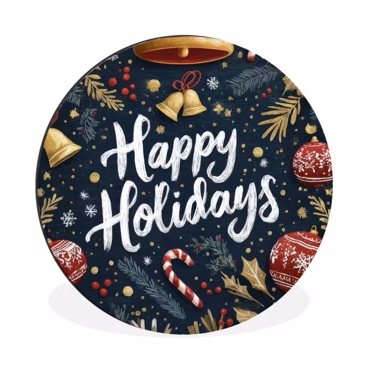 Wandcirkel - Aluminium - Feestelijk - Kerstgroet - Kleurrijk — 1