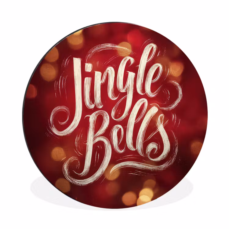 Wandcirkel - Aluminium - Jingle - Bells - Kerst - Rood — 1