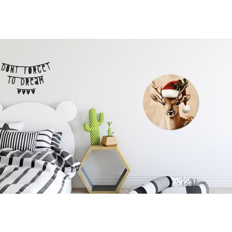 Wandcirkel - Aluminium - Kerst - Hert - Gewei - Rood — 5