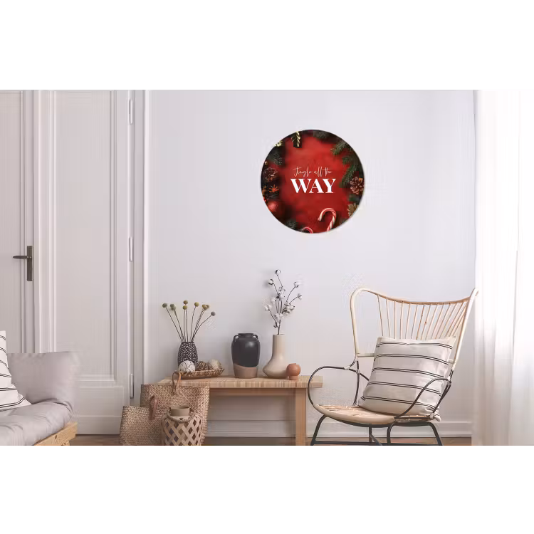Wandcirkel - Aluminium - Kerst - Quote - Rood - Kerstballen — 2