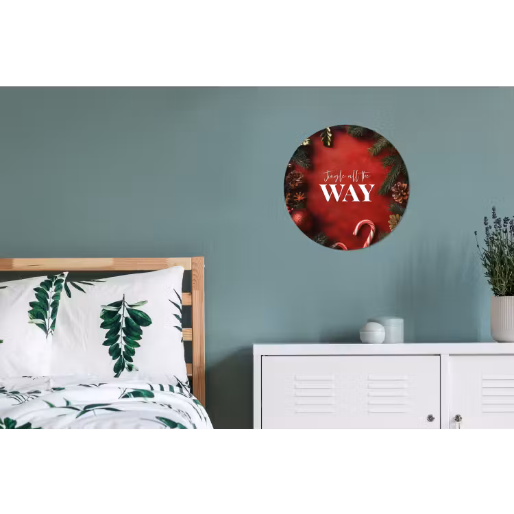 Wandcirkel - Aluminium - Kerst - Quote - Rood - Kerstballen — 4