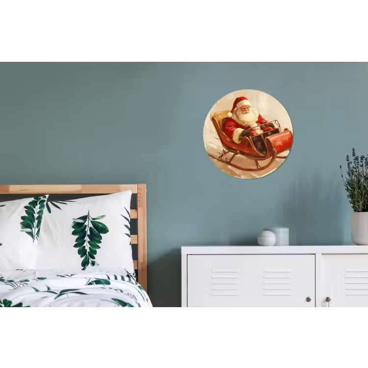 Wandcirkel - Aluminium - Kerst - Slee - Kerstman — 4