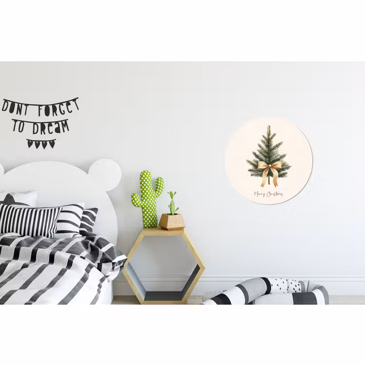 Wandcirkel - Aluminium - Kerstboom - Kerst - Merry Christmas - Beige — 5