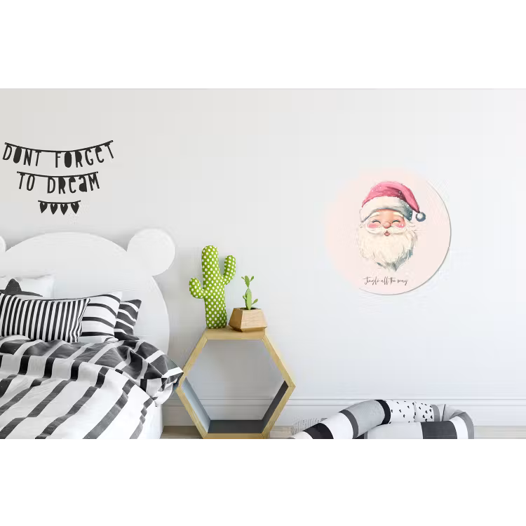 Wandcirkel - Aluminium - Kerstman - Kerst - Quote - Beige — 5