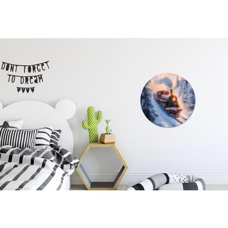 Wandcirkel - Aluminium - Kersttrein - Sneeuw - Winter - Kerst — 5