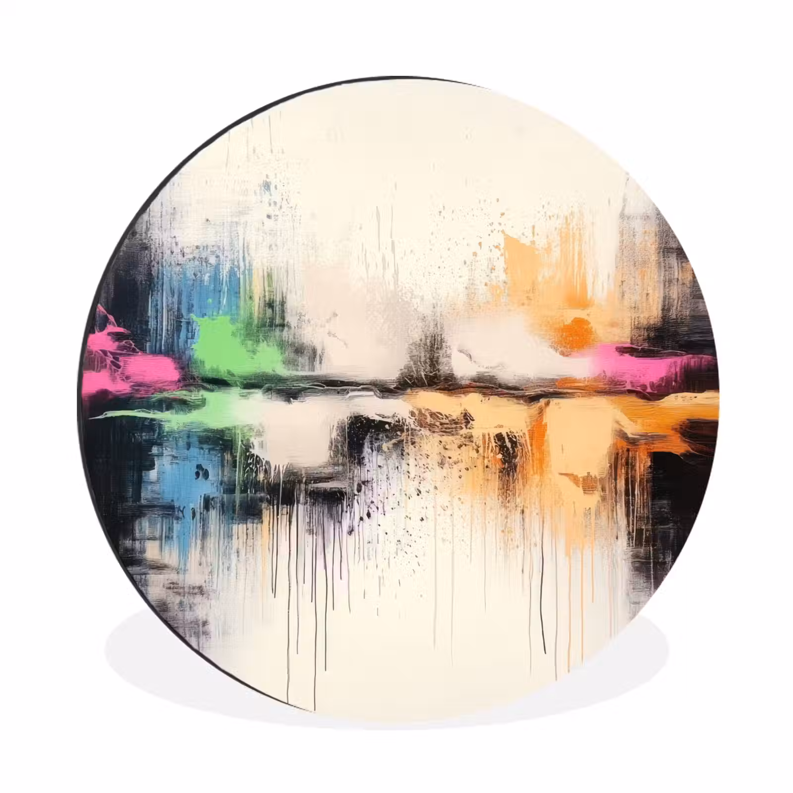 Wandcirkel - Aluminium - Abstract - Kleurexplosie - Landschap — 1