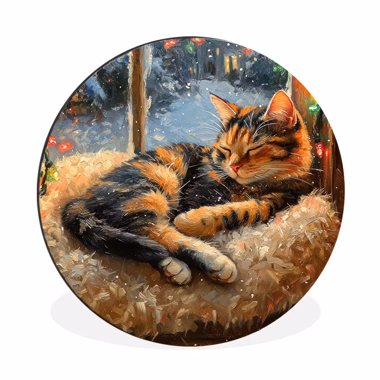 Wandcirkel - Aluminium - Kat - Kerst - Winter - Dier — 1