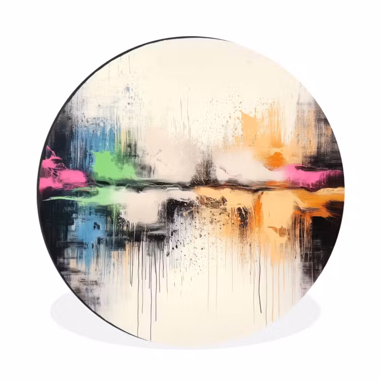 Wandcirkel - Aluminium - Abstract - Kleurexplosie - Landschap — 1