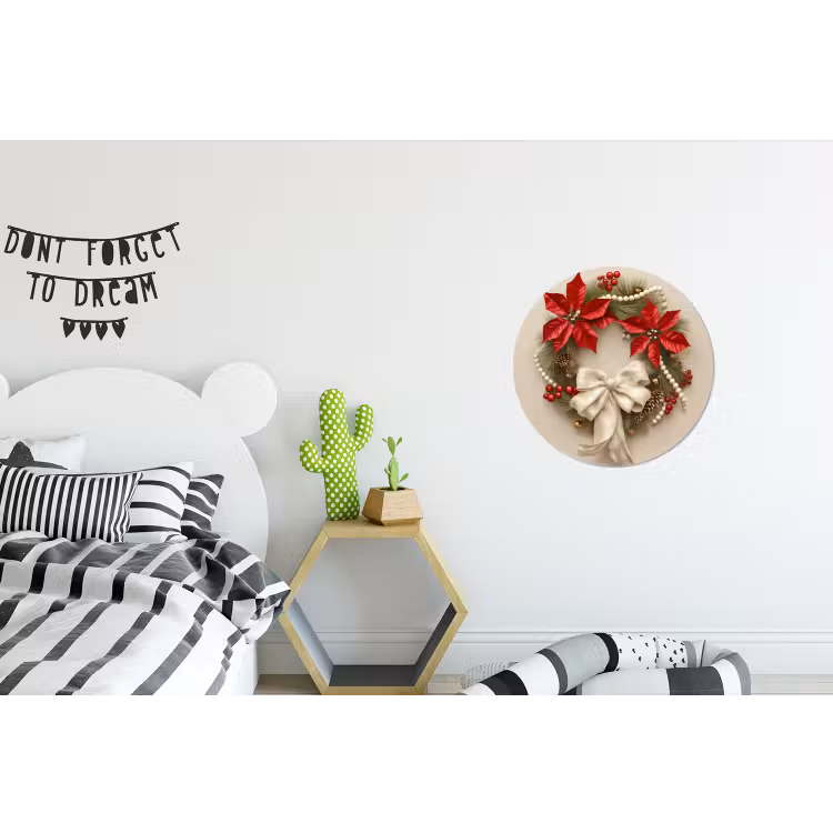 Wandcirkel - Aluminium - Deurkrans - Strik - Kerst - Rood - Groen — 5