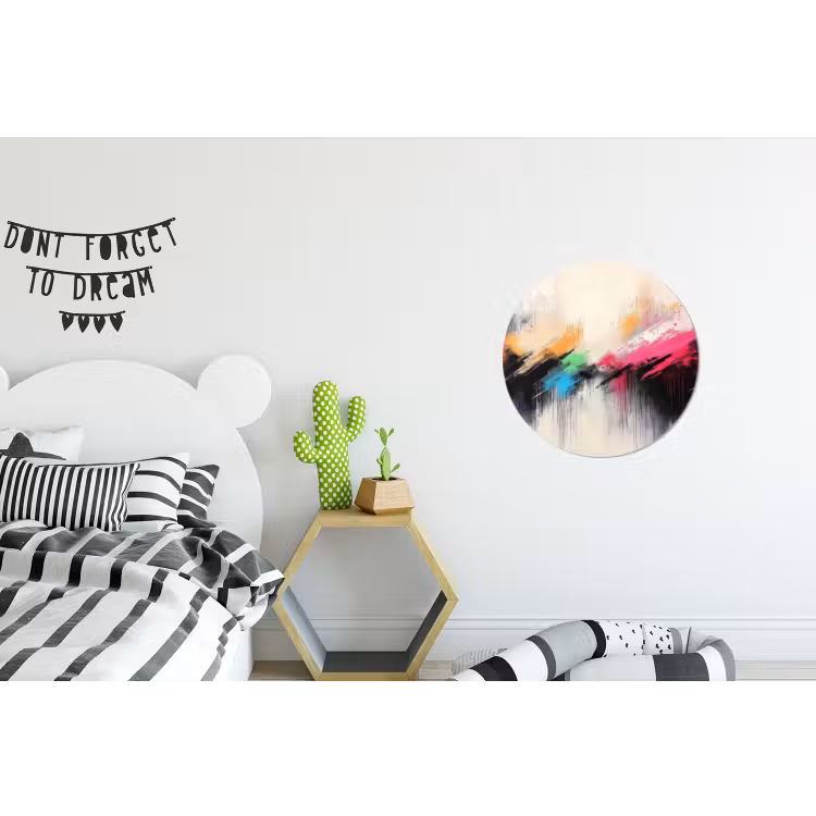 Wandcirkel - Aluminium - Dynamisch - Abstract - Kleurrijk - Zwart — 5