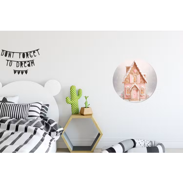 Wandcirkel - Aluminium - Huisje - Suiker - Pastel — 5