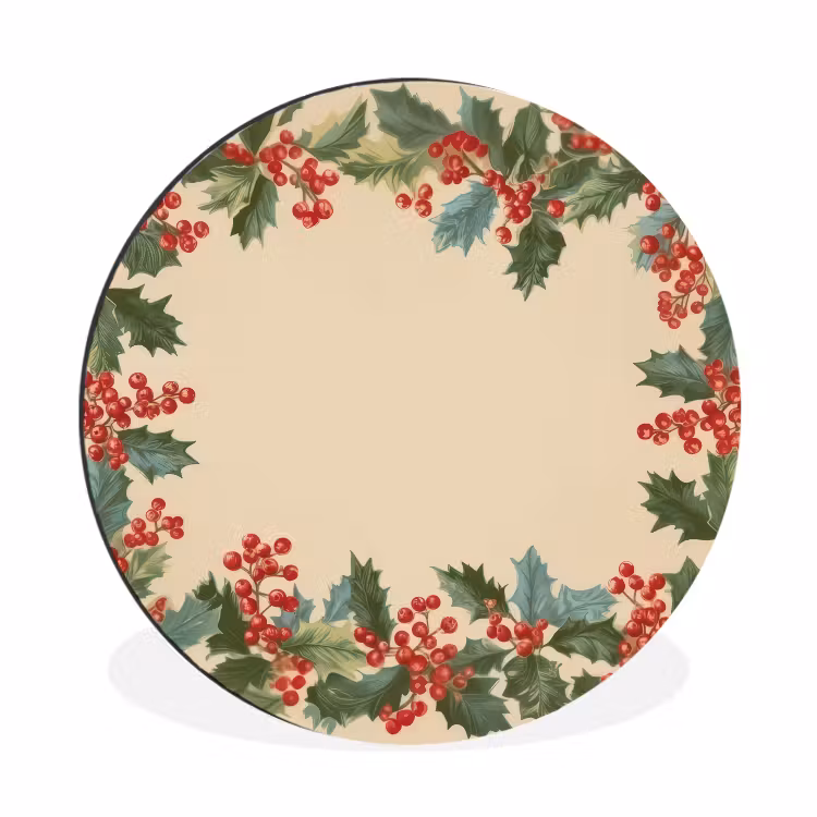 Wandcirkel - Aluminium - Hulstrand - Bessen - Beige — 1