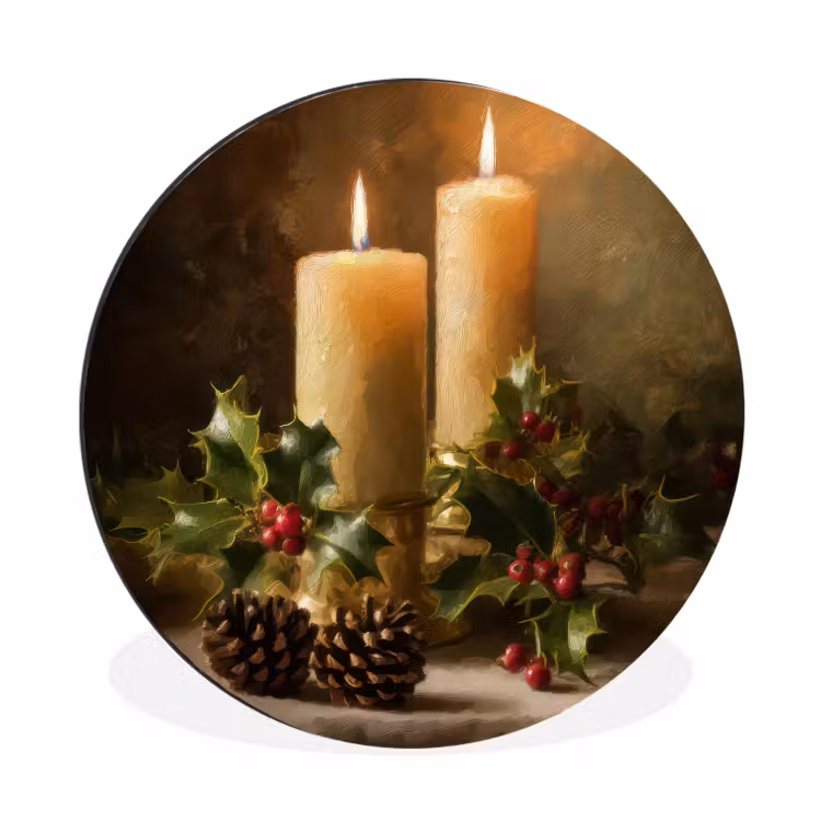 Wandcirkel - Aluminium - Kaarslicht - Kerst - Veelkleurig — 1