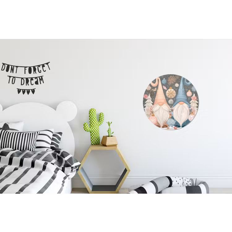 Wandcirkel - Aluminium - Kerst - Gnomen - Pastel — 5