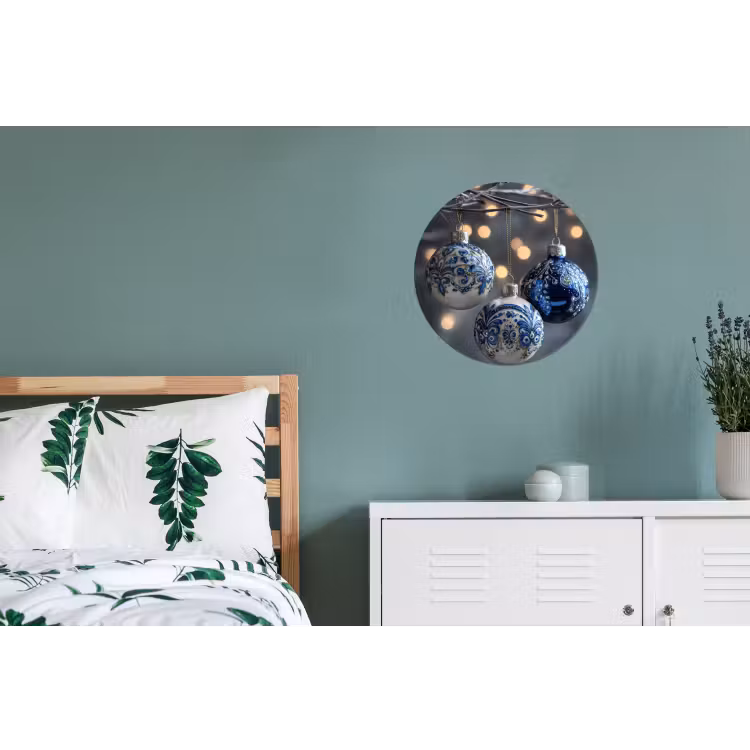 Wandcirkel - Aluminium - Kerstbal - Versierd - Blauw — 4