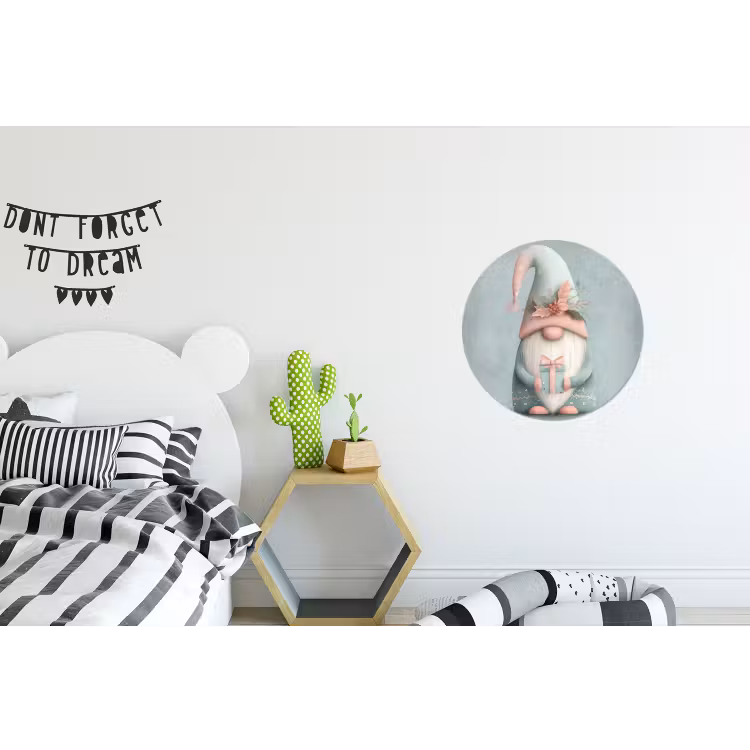 Wandcirkel - Aluminium - Kerstgnome - Cadeau - Groen — 5