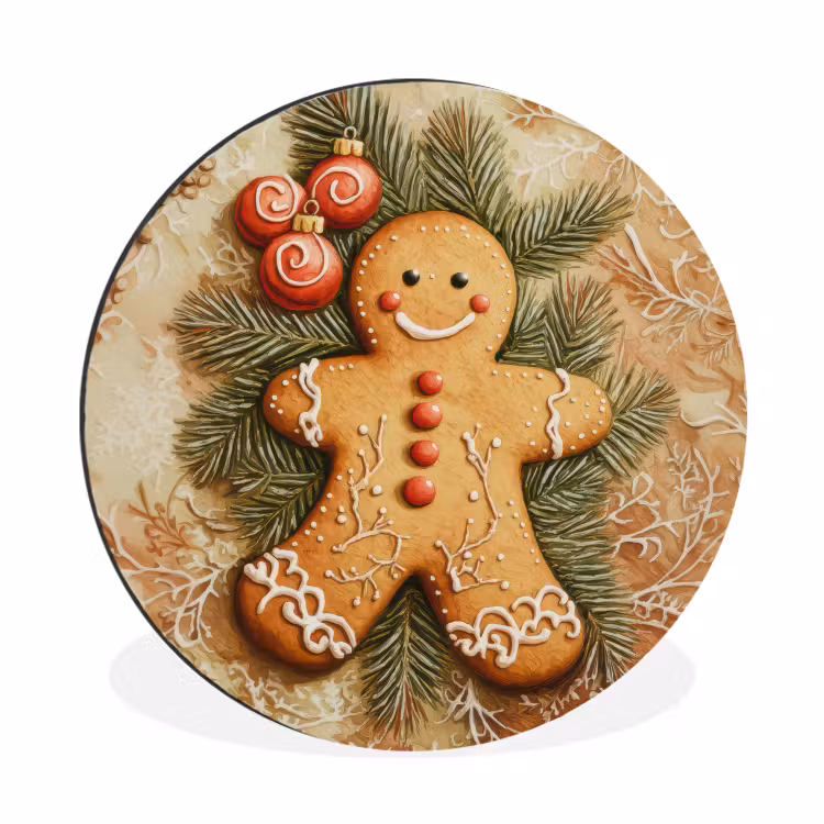 Wandcirkel - Aluminium - Kerstmis - Koekje - Poppetje - Speculaas — 1