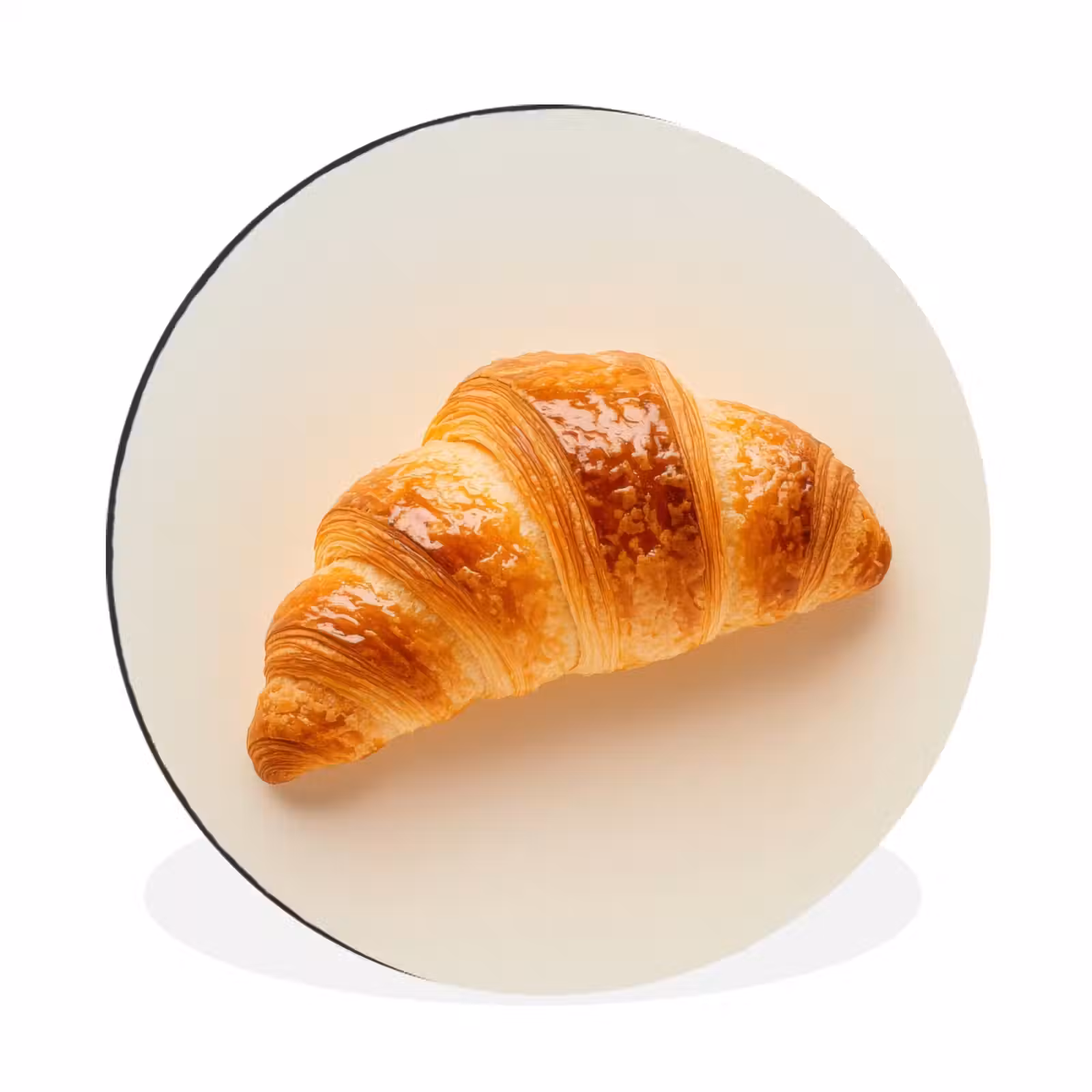 Wandcirkel - Aluminium - Croissant - Brood - Beige — 1