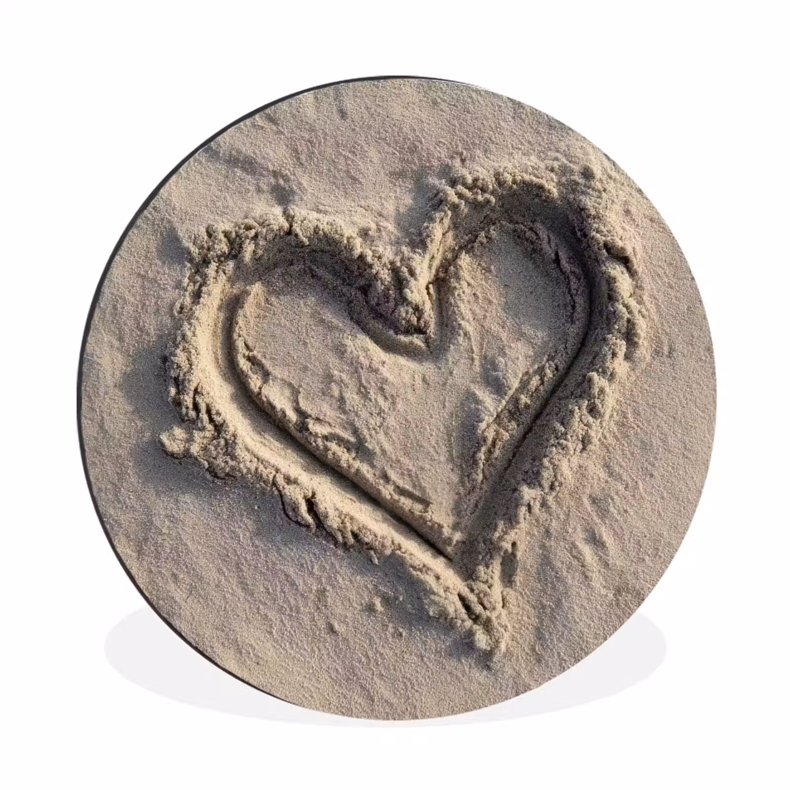 Wandcirkel - Aluminium - Hartvorm - Getekend - Beige - Zand — 1