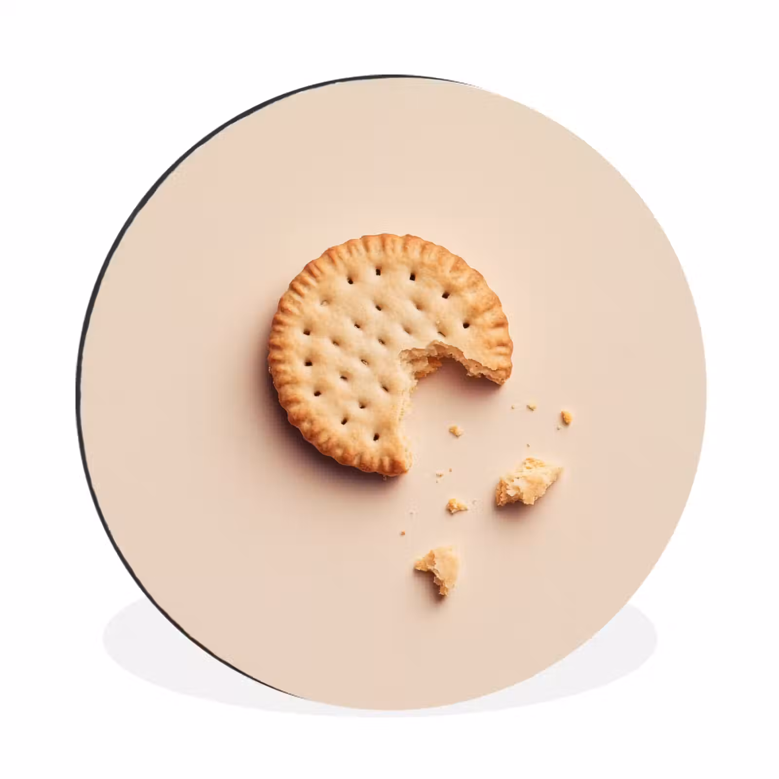Wandcirkel - Aluminium - Koekje - Kruimels - beige — 1