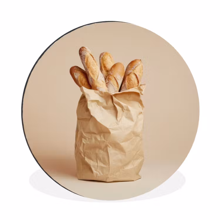 Wandcirkel - Aluminium - Baguette - Brood - Stokbrood - Beige — 1
