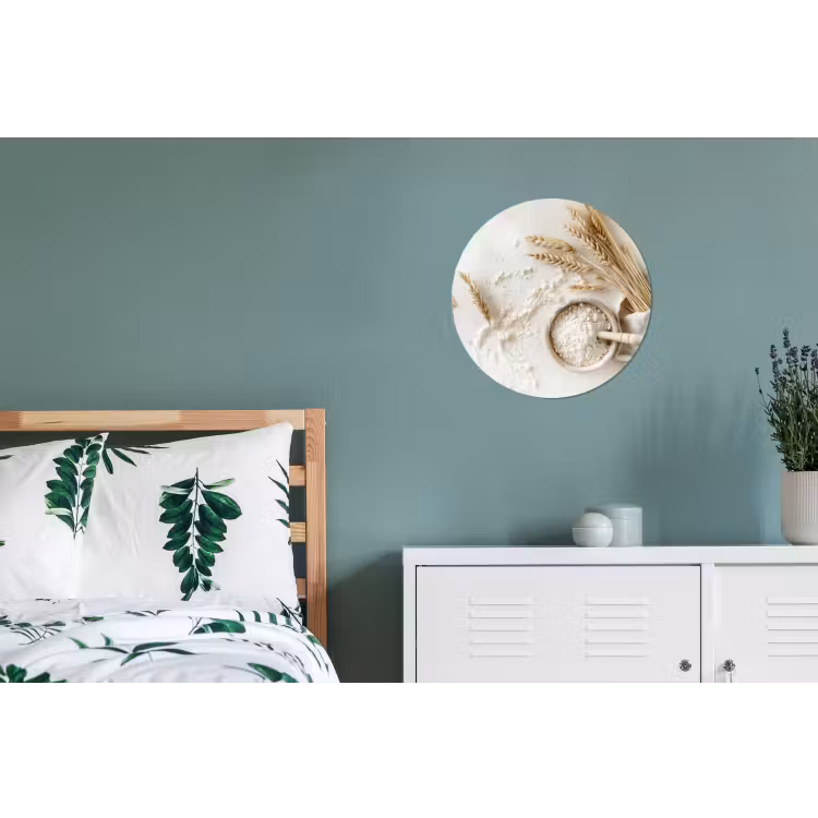 Wandcirkel - Aluminium - Bloem - Hout - Tarwe — 4