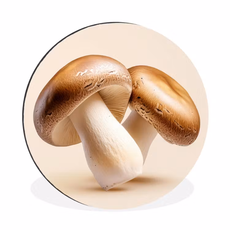 Wandcirkel - Aluminium - Champignons - Zacht - Beige — 1