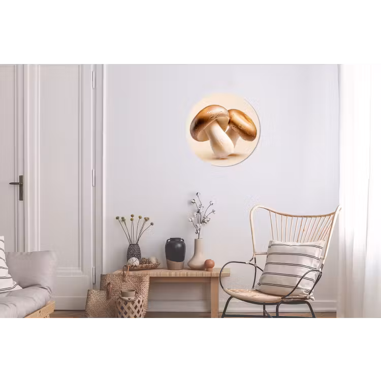 Wandcirkel - Aluminium - Champignons - Zacht - Beige — 2