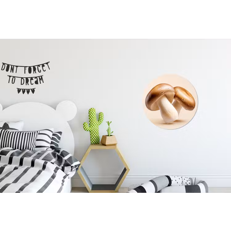 Wandcirkel - Aluminium - Champignons - Zacht - Beige — 5