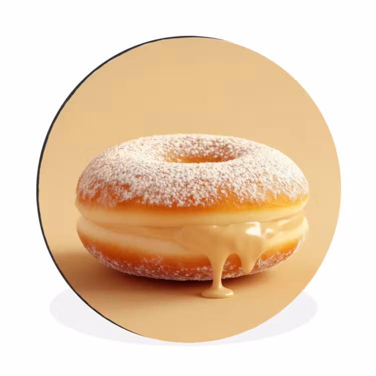Wandcirkel - Aluminium - Donut - Romig - Poedersuiker - Beige — 1