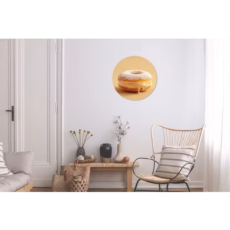 Wandcirkel - Aluminium - Donut - Romig - Poedersuiker - Beige — 2