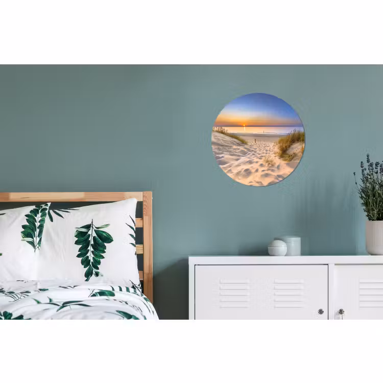 Wandcirkel - Aluminium - Duin - Zonsondergang - Horizon - Strand - Gras — 4