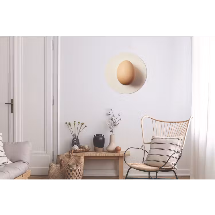 Wandcirkel - Aluminium - Ei - Beige - Ovaal - Egaal — 2