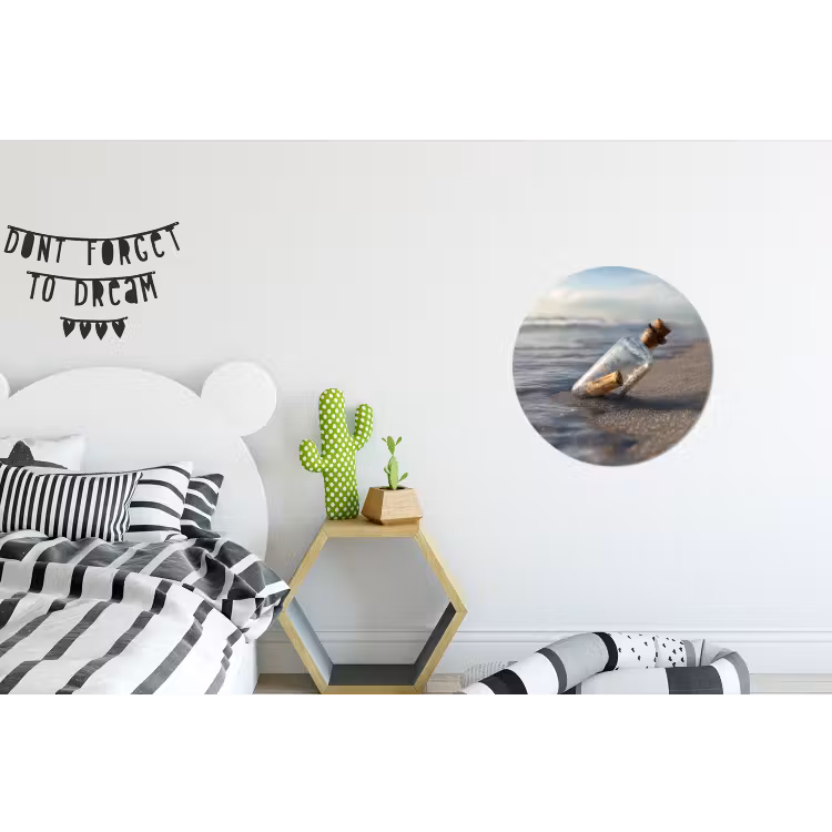 Wandcirkel - Aluminium - Glazenfles - Post - Zee - Zand — 5