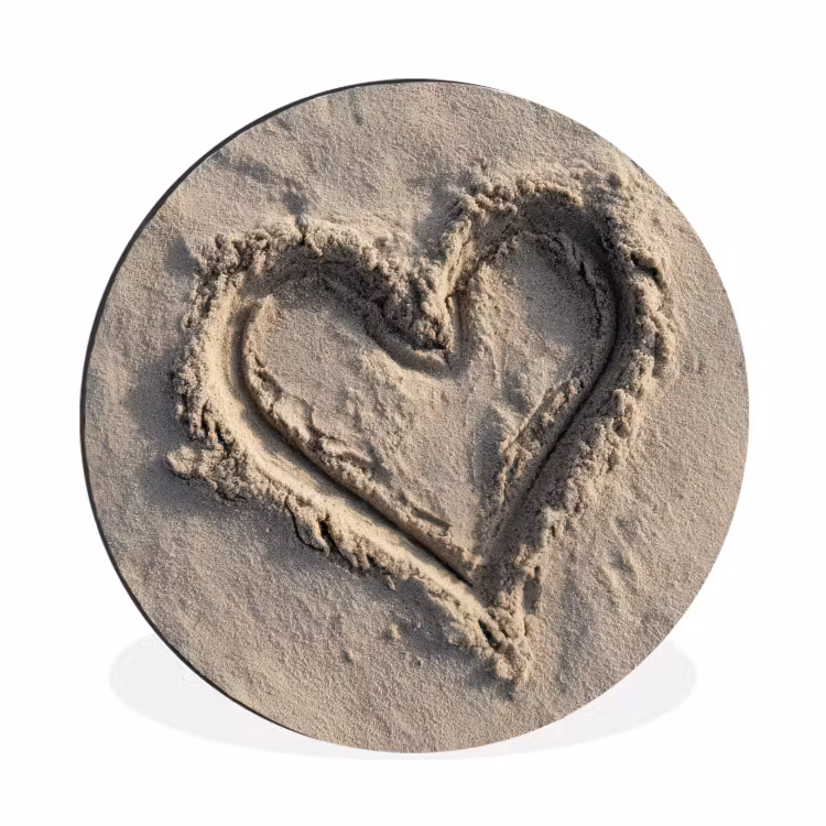 Wandcirkel - Aluminium - Hartvorm - Getekend - Beige - Zand — 1