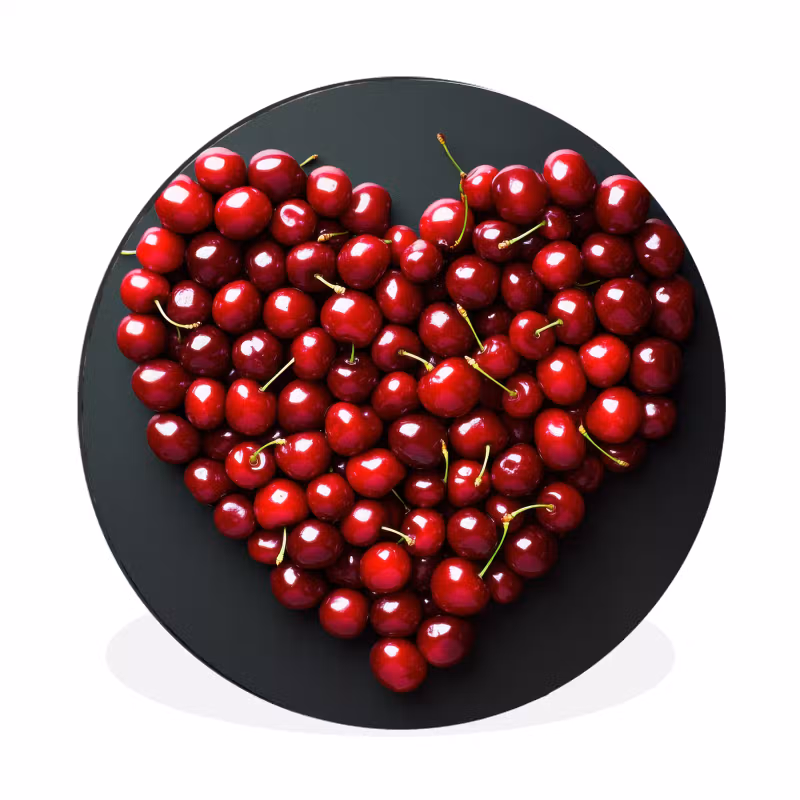 Wandcirkel - Aluminium - Kersen - Hart - Rood - Zwart — 1