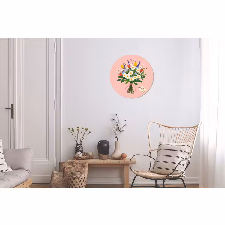 Wandcirkel - Aluminium - Bloemen - Lint - Kaartje — 2