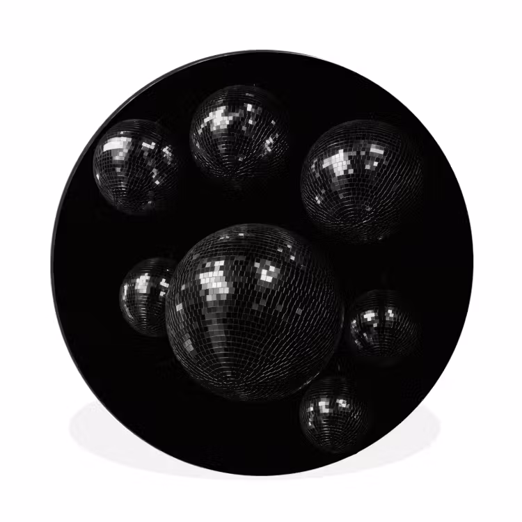 Wandcirkel - Aluminium - Discoballen - Minimalistisch - Zwart — 1