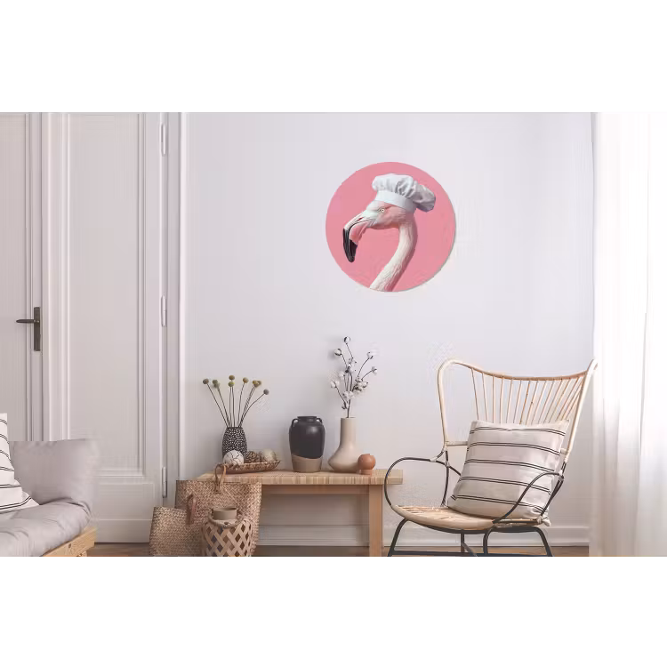 Wandcirkel - Aluminium - Flamingo - Roze - Koksmuts - Vogel — 2