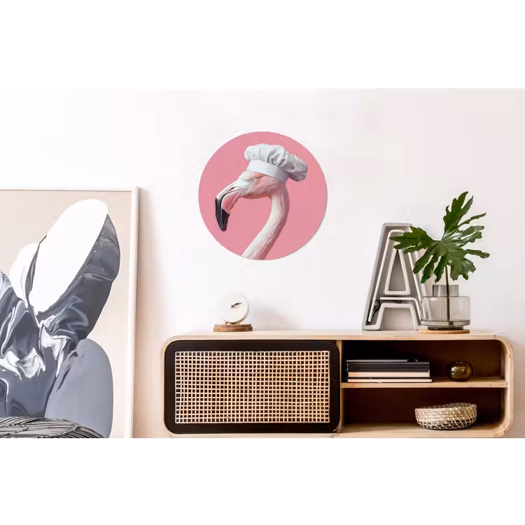 Wandcirkel - Aluminium - Flamingo - Roze - Koksmuts - Vogel — 3
