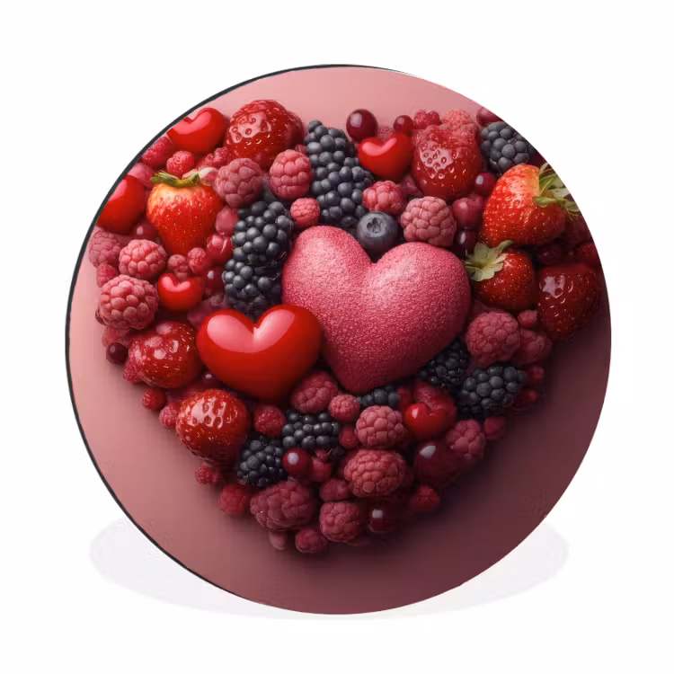 Wandcirkel - Aluminium - Fruit - Hartjes - Aardbeien - Frambozen - Bosbessen — 1