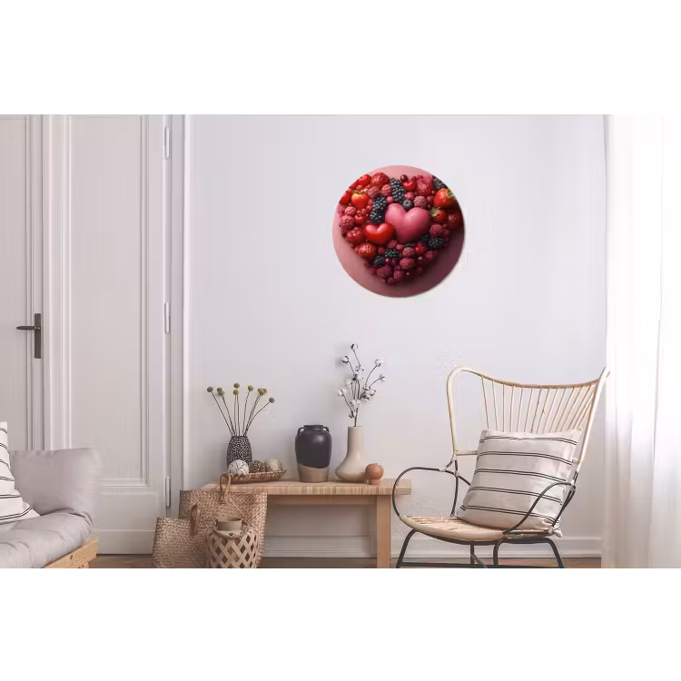 Wandcirkel - Aluminium - Fruit - Hartjes - Aardbeien - Frambozen - Bosbessen — 2