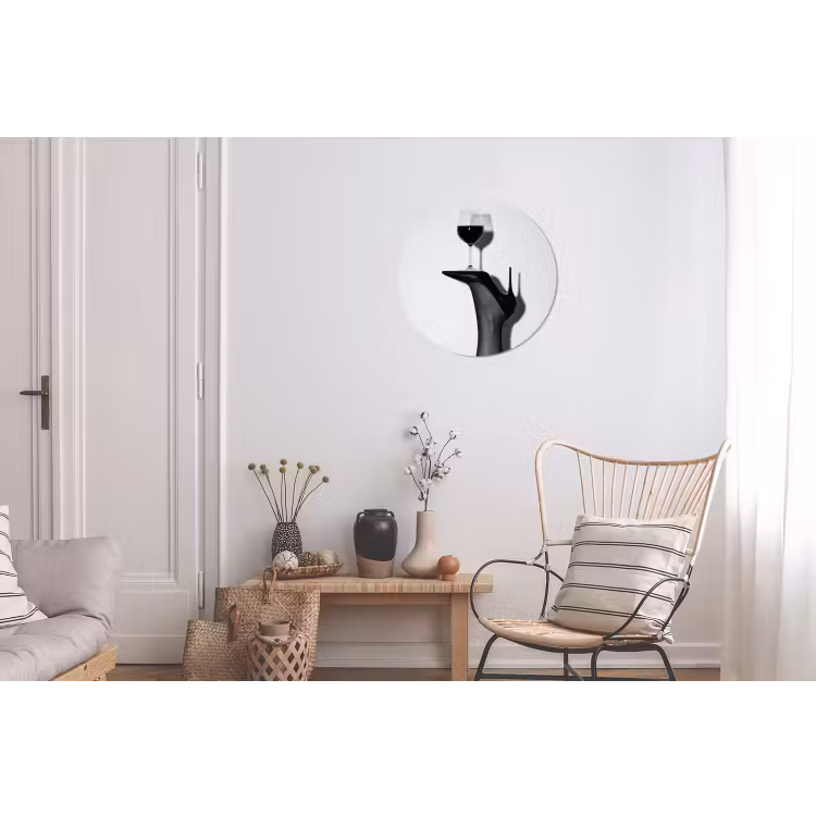 Wandcirkel - Aluminium - Hak - Wijn - Minimalistisch - Zwart — 2