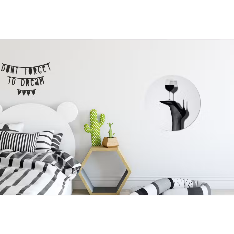 Wandcirkel - Aluminium - Hak - Wijn - Minimalistisch - Zwart — 5