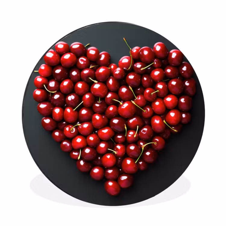 Wandcirkel - Aluminium - Kersen - Hart - Rood - Zwart — 1