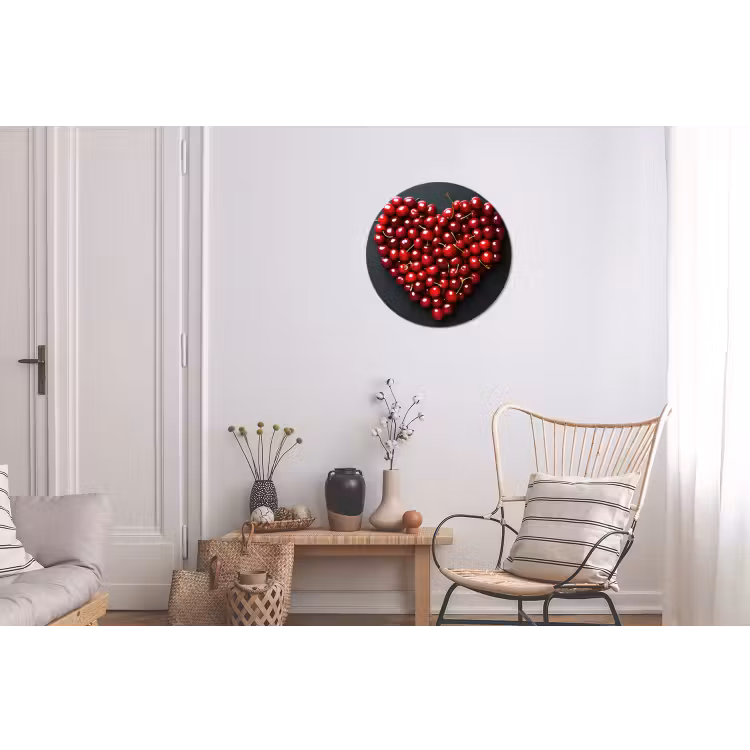 Wandcirkel - Aluminium - Kersen - Hart - Rood - Zwart — 2