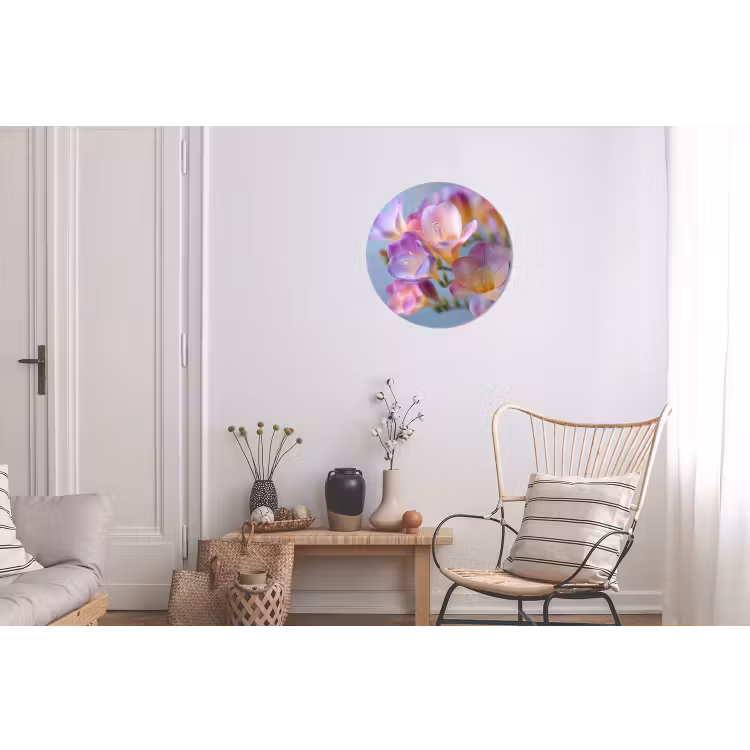Wandcirkel - Aluminium - Bloemen - Paars - Overloop - Meeldraden — 2